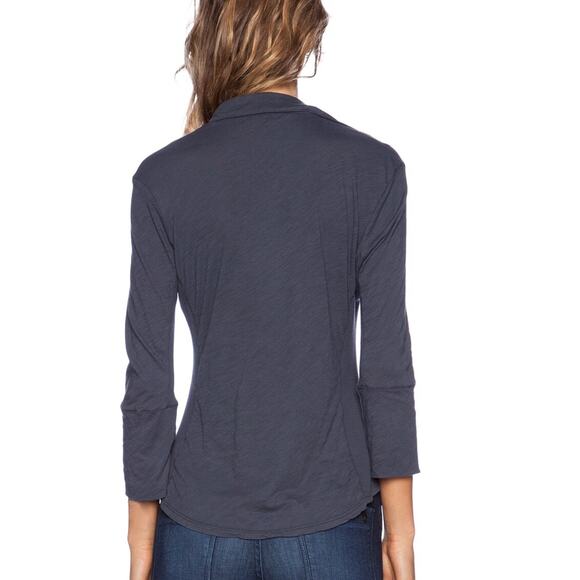 James Perse Contrast Panel Shirt in Titan Gray Size 4/XL X-Large - Picture 2 of 8